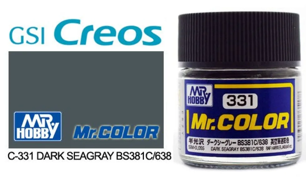 Mr. Color C331 Semi-Gloss Dark Seagray BS381C/638 10ml