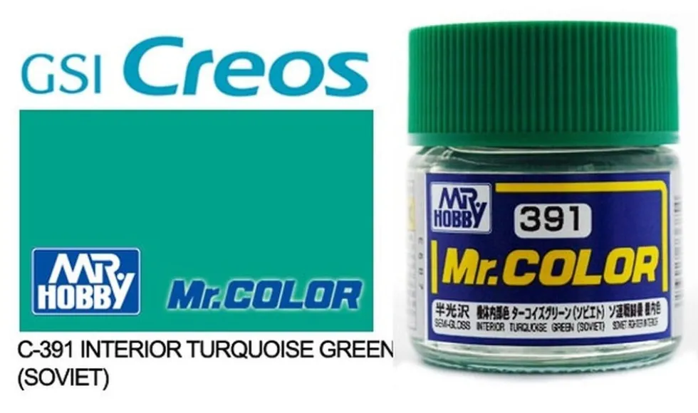 Mr. Color C391 Semi-Gloss Interior Turquoise Green (Soviet) 10ml