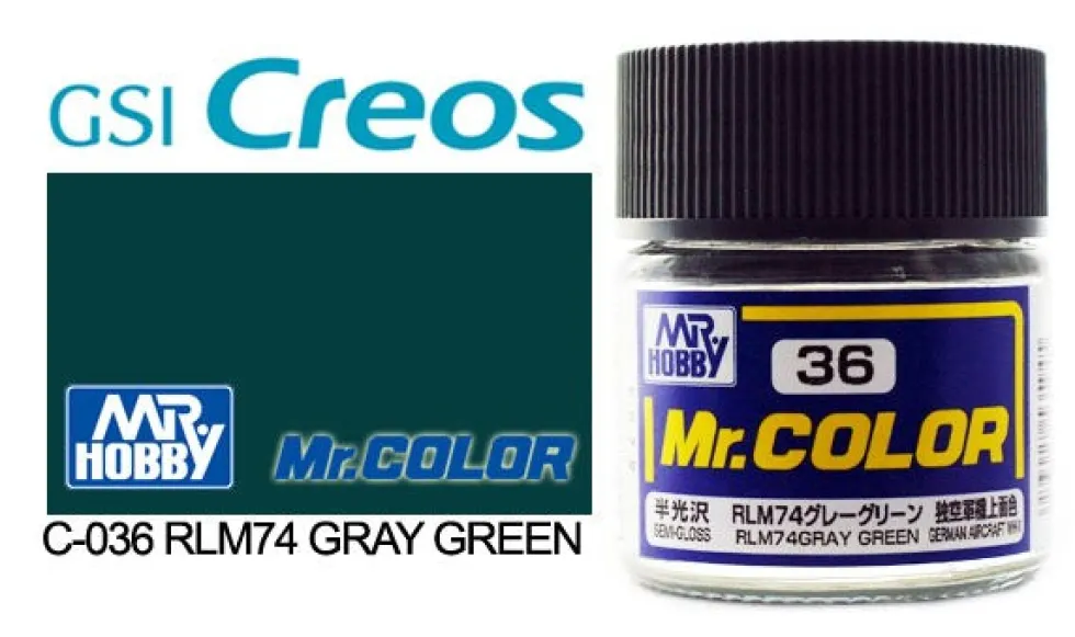 Mr. Color C36 Semi-Gloss RLM74 Gray Green 10ml