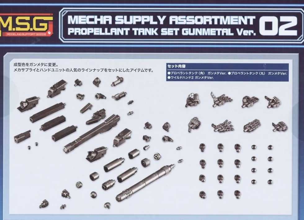 MSG Mecha Supply Assortment 02 Propellant Tank Set Gunmetal Ver.