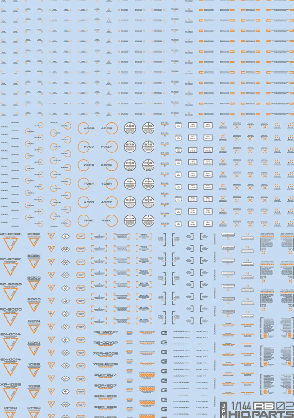 1/144 RB02 Caution Decal - Gray & Orange