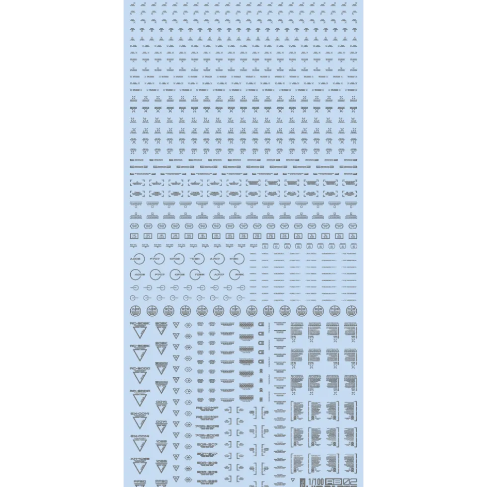 1/100 RB02 Caution Decal - Gray & Orange