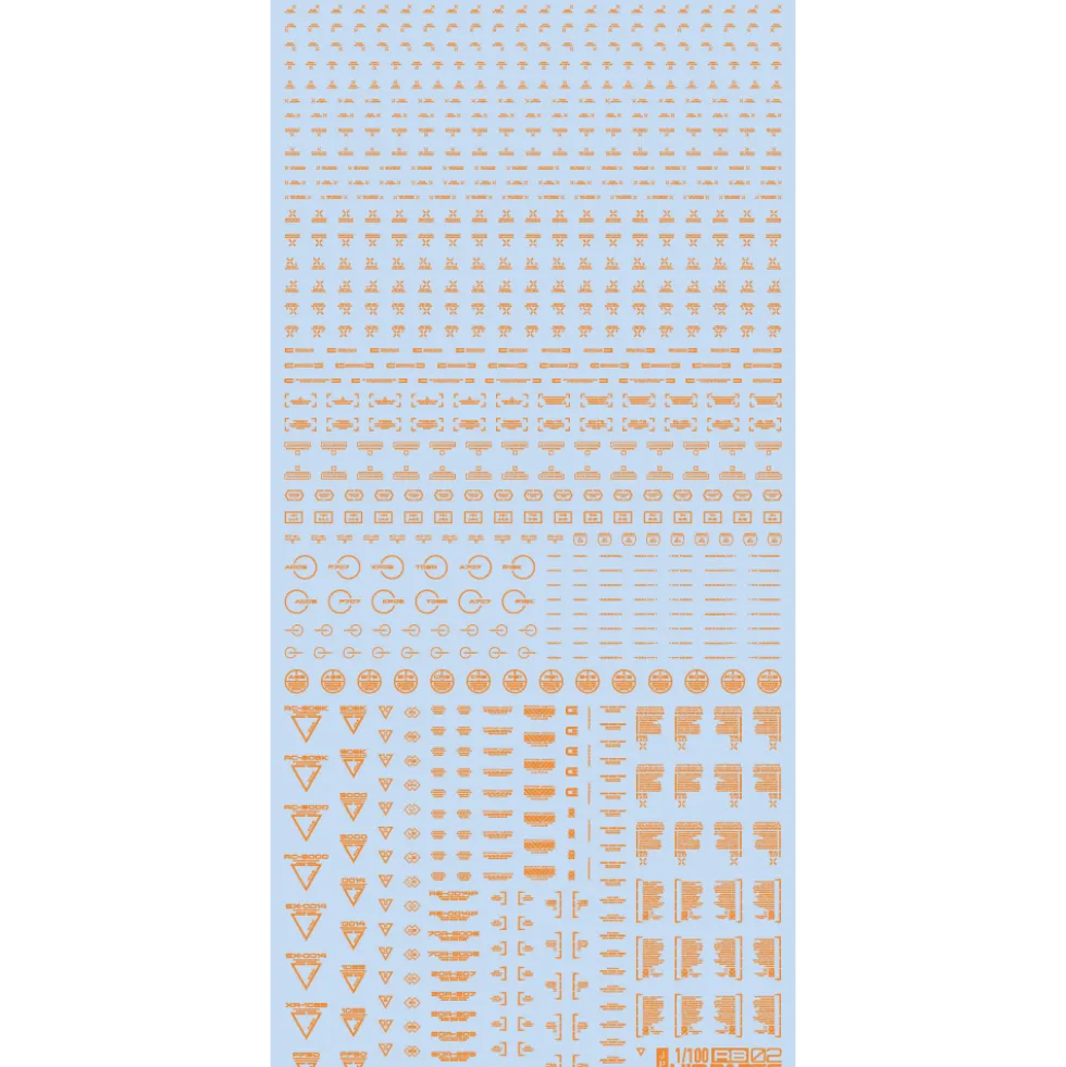 1/100 RB02 Caution Decal - Gray & Orange