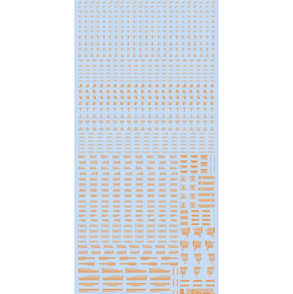 1/100 RB01 Caution Decal - Gray & Orange