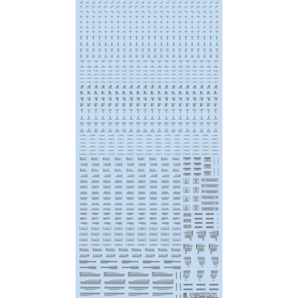 1/100 RB01 Caution Decal - Gray & Orange