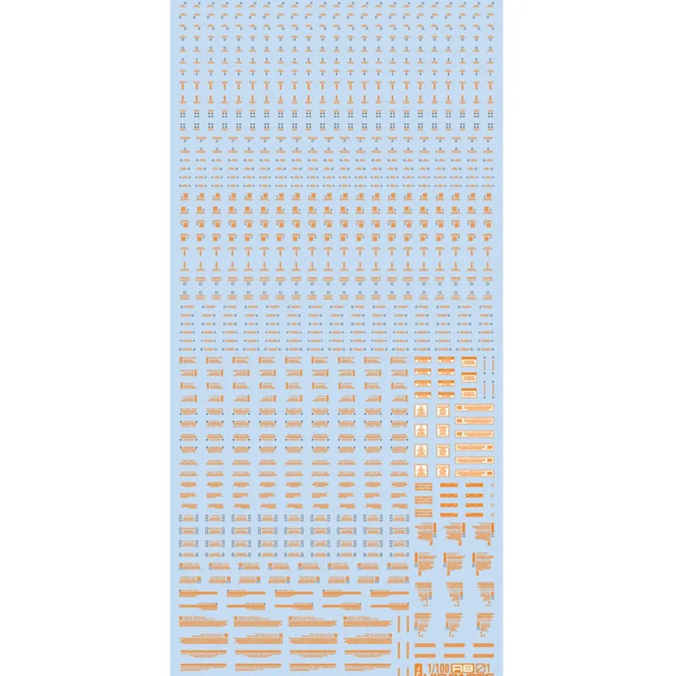 1/100 RB01 Caution Decal - Gray & Orange