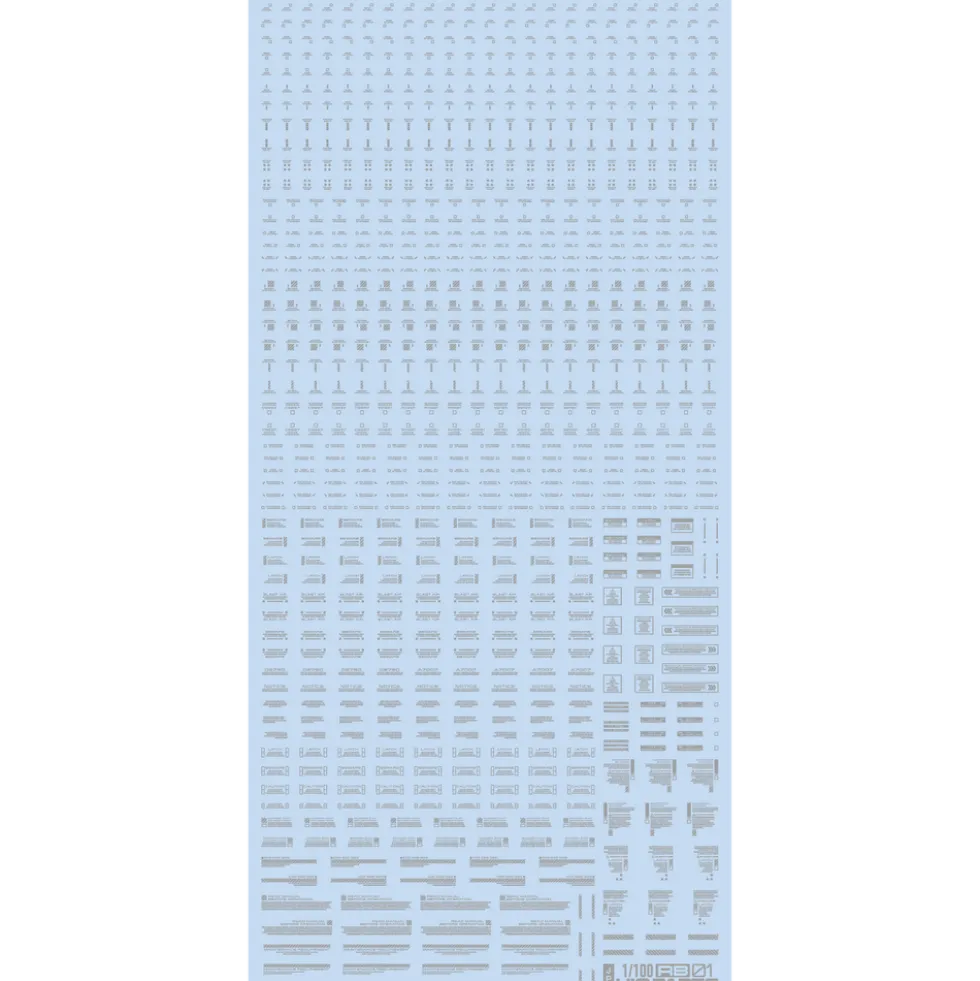 1/100 RB01 Caution Decal - Gray & Orange