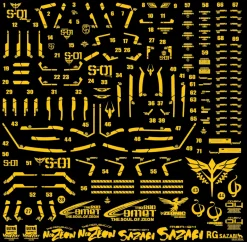 RG Sazabi Metal Sticker - [Gold]