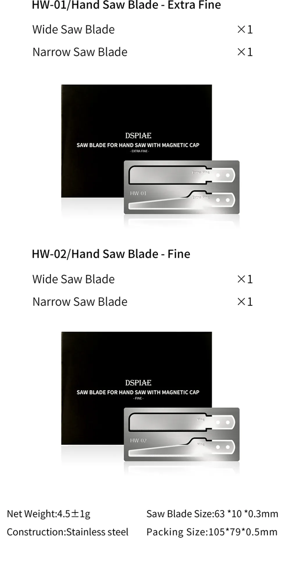 Stainless Steel Hand Saw Blades - HW-01