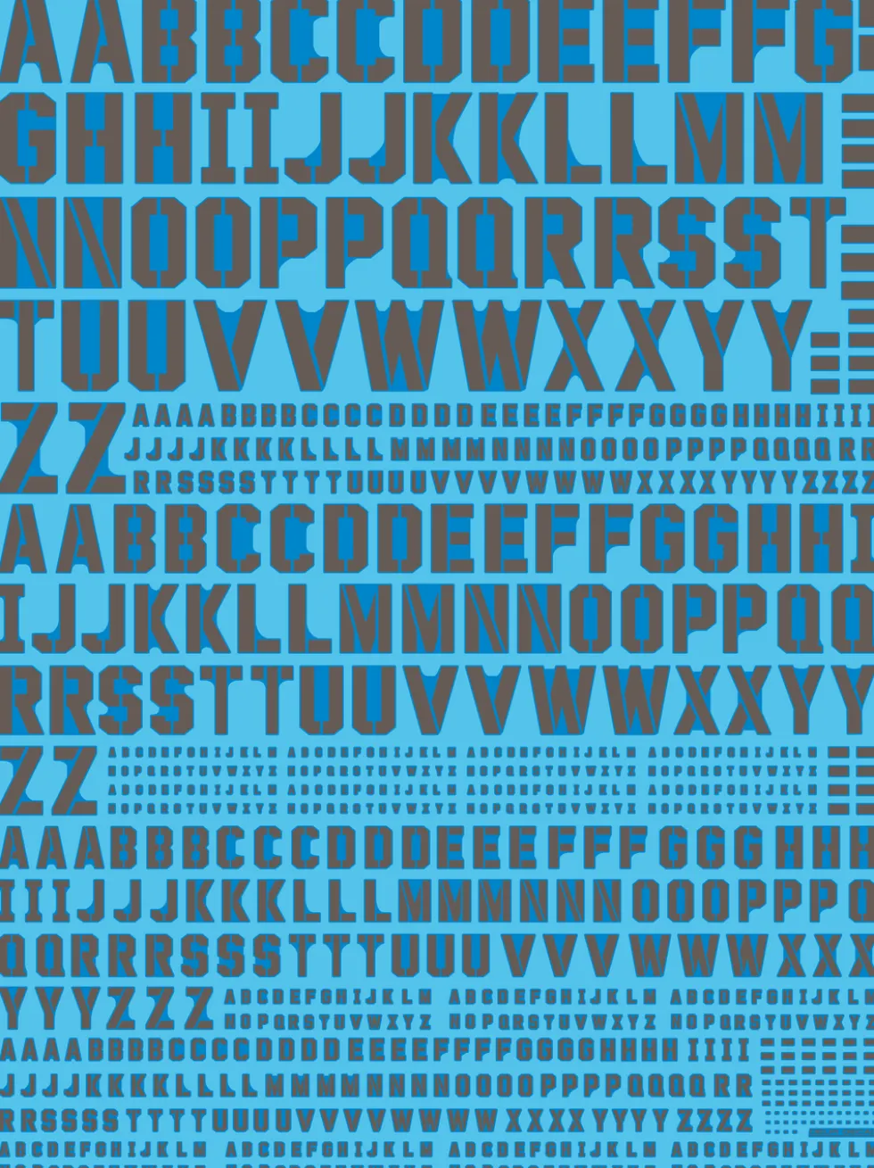 Universal Alphabet - Water Decal White