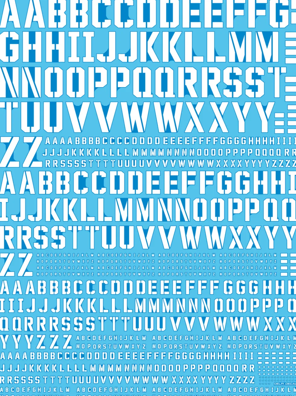 Universal Alphabet - Water Decal White