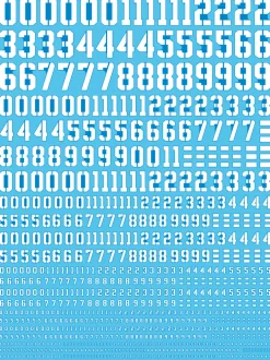 Universal Numbers - Water Decal White